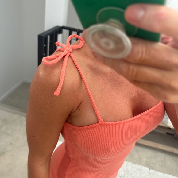 Wild fable pink tie strap bodycon mini dress summer beach pool vacation party S - Picture 4 of 10